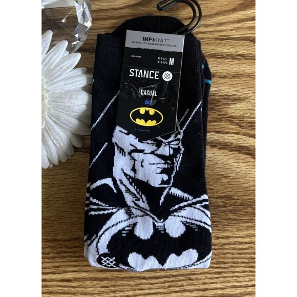 Stance The Batman Black Crew Socks Men's Medium Shoe Size M6-8.5 W8-10.5 - Picture 1 of 4